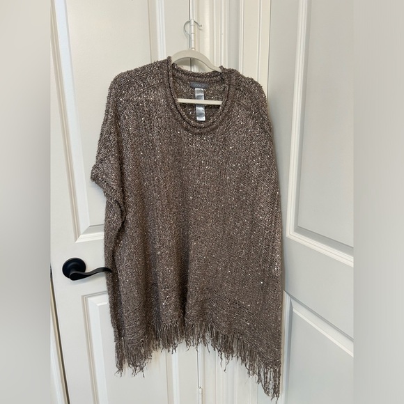 STUNNING shimmery brown/bronze poncho - Picture 1 of 7